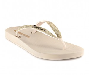 Ipanema Ana Sparkle Flip Flops Dam Beige | JWHKDA968