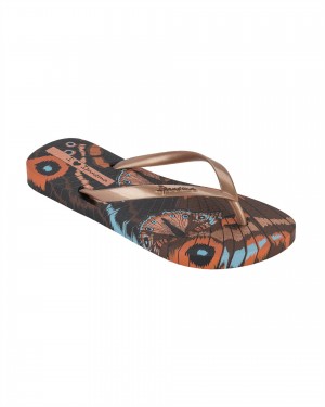 Ipanema Animal Print Flip Flops Dam Bruna Metal Rosa | FWVPGX845