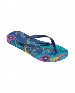 Ipanema Animal Print Flip Flops Dam Gröna Blå | UZMQWJ739