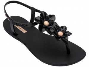 Ipanema Duo Flowers Sandaler Dam Svarta Beige | QLDSTK530