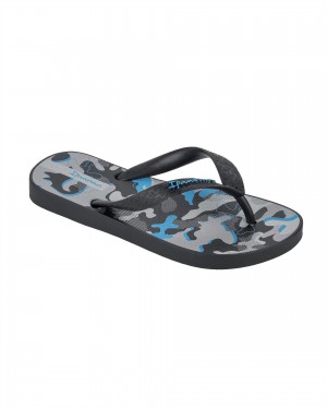 Ipanema Temas Flip Flops Barn Svarta Grå Blå | KDIAYG158