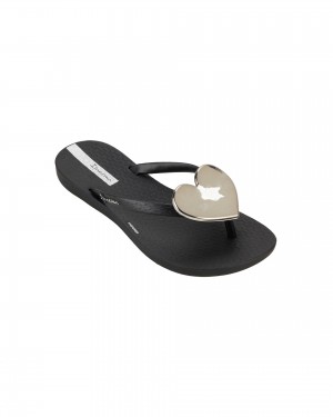Ipanema Wave Heart Flip Flops Barn Svarta Svarta | JTDPWZ603