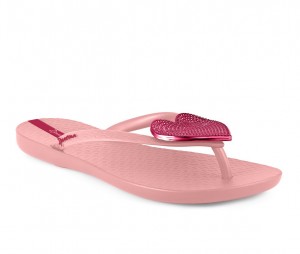 Ipanema Wave Heart Flip Flops Dam Rosa Röda | OXKRZU371